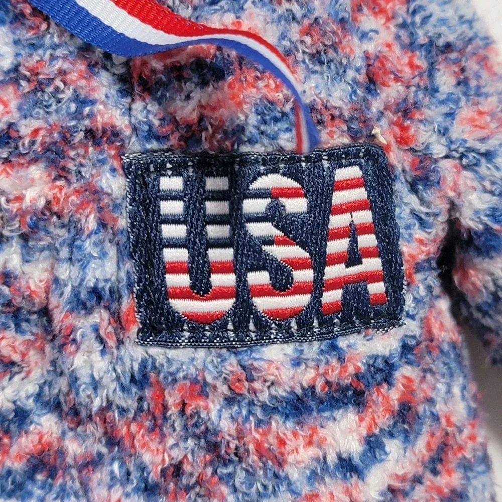 Vintage USA Ty Beanie Baby The Bear 2000‎ Patriotic Red White Blue Collectible